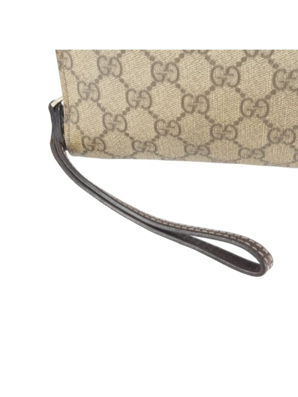 ★SOLD★ Gucci GG Supreme Leather Clutch Pouch Brown Ewe - Picture 2 of 9